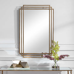 Amherst Brushed Gold Mirror - Ornate Home