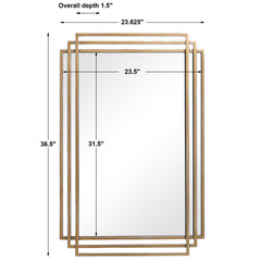 Amherst Brushed Gold Mirror - Ornate Home