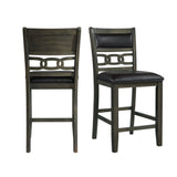 Amherst Grey Counter Side Chair with PU Cushion (Set of 2) - Ornate Home