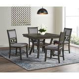 Amherst Grey Dining Side Chair with Fabric Cushion Side Stretcher (Set of 2) - Ornate Home