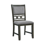 Amherst Grey Dining Side Chair with Fabric Cushion Side Stretcher (Set of 2) - Ornate Home