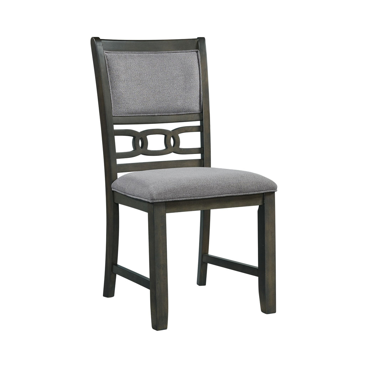 Amherst Grey Dining Side Chair with Fabric Cushion Side Stretcher (Set of 2) - Ornate Home