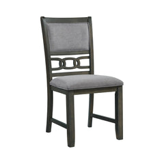 Amherst Grey Dining Side Chair with Fabric Cushion Side Stretcher (Set of 2) - Ornate Home