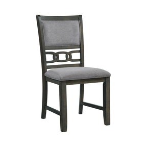 Amherst Grey Dining Side Chair with Fabric Cushion Side Stretcher (Set of 2) - Ornate Home