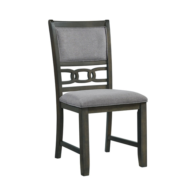 Amherst Grey Dining Side Chair with Fabric Cushion Side Stretcher (Set of 2) - Ornate Home