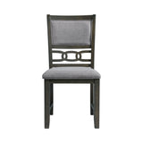 Amherst Grey Dining Side Chair with Fabric Cushion Side Stretcher (Set of 2) - Ornate Home