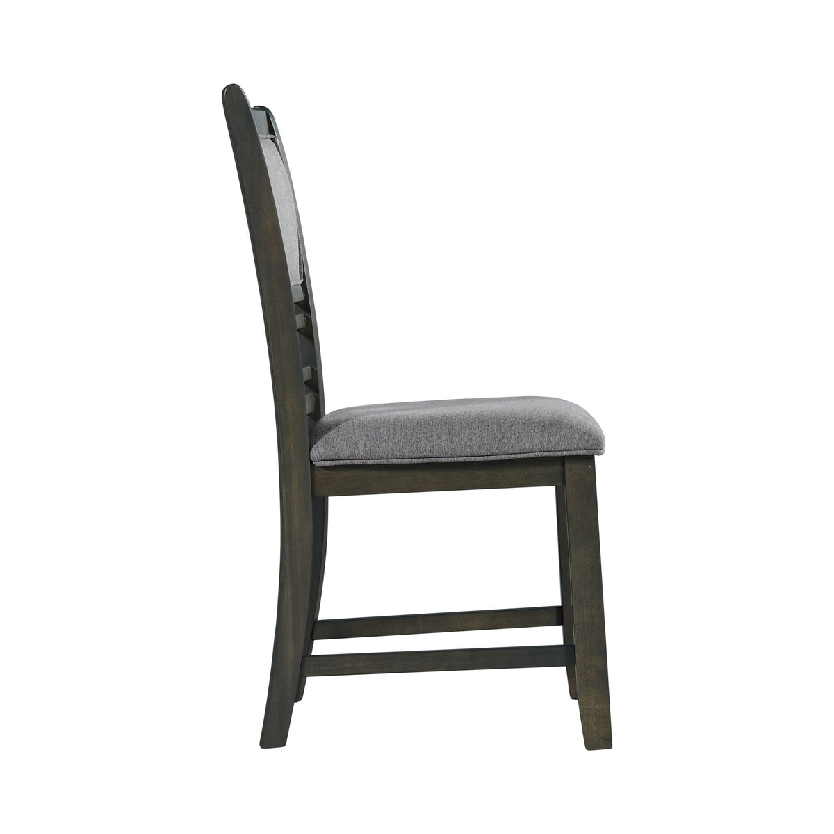 Amherst Grey Dining Side Chair with Fabric Cushion Side Stretcher (Set of 2) - Ornate Home