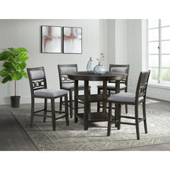 Amherst Walnut 5-Piece Counter Height Dining Set with Table & Four Side Chairs - Ornate Home