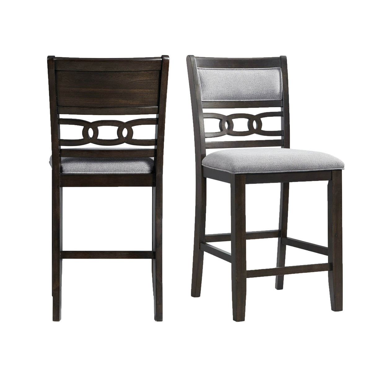 Amherst Walnut Counter Side Chair with Fabric Cushion (Set of 2) - Ornate Home