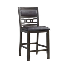 Amherst Walnut Counter Side Chair with PU Cushion (Set of 2) - Ornate Home