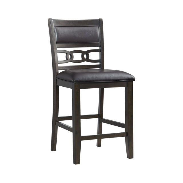 Amherst Walnut Counter Side Chair with PU Cushion (Set of 2) - Ornate Home