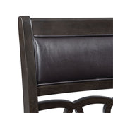 Amherst Walnut Counter Side Chair with PU Cushion (Set of 2) - Ornate Home