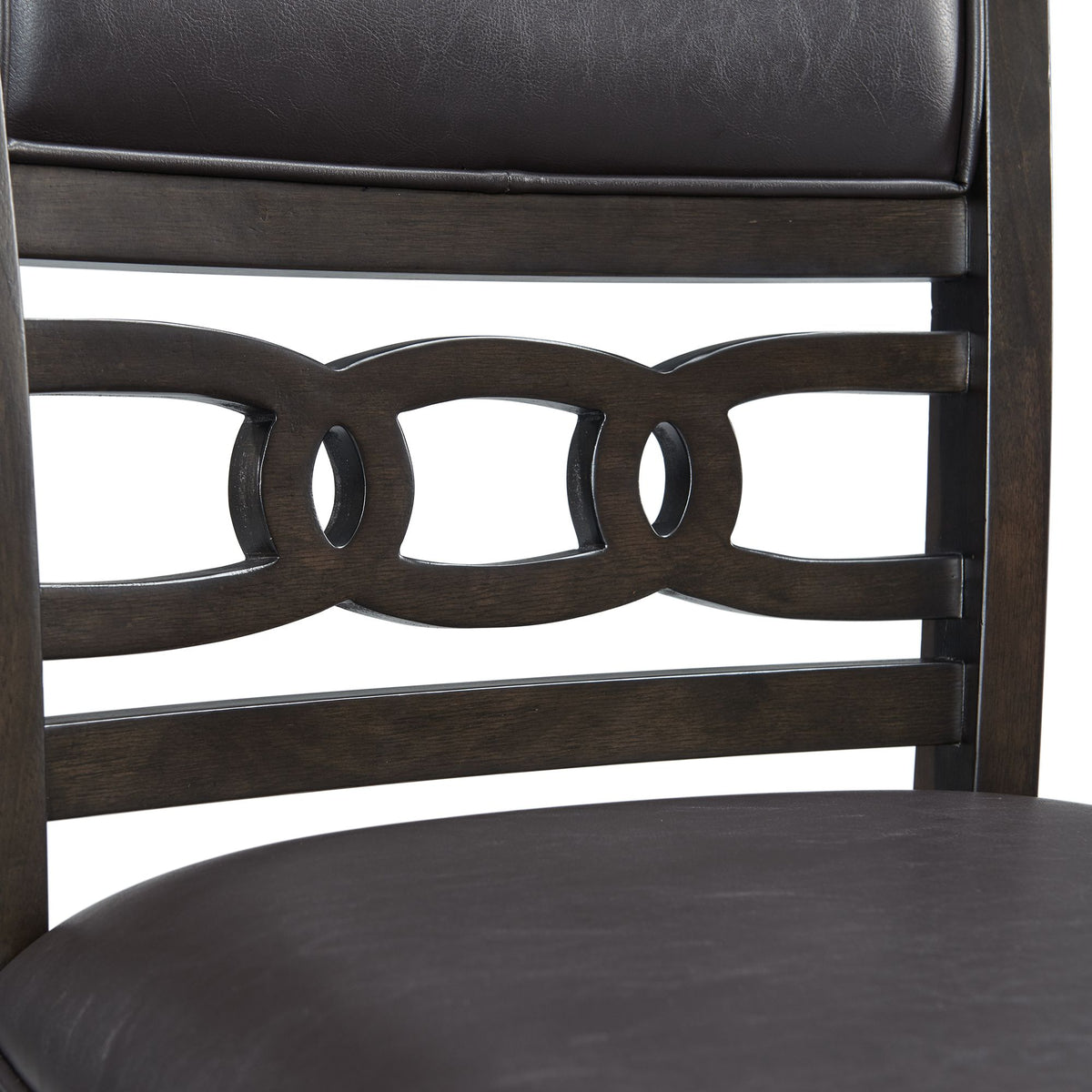 Amherst Walnut Counter Side Chair with PU Cushion (Set of 2) - Ornate Home
