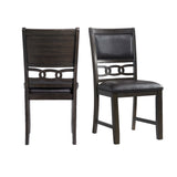 Amherst Walnut Dining Side Chair with PU Cushion Side Stretcher (Set of 2) - Ornate Home