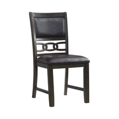 Amherst Walnut Dining Side Chair with PU Cushion Side Stretcher (Set of 2) - Ornate Home