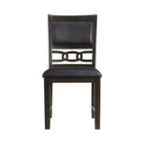 Amherst Walnut Dining Side Chair with PU Cushion Side Stretcher (Set of 2) - Ornate Home