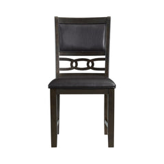 Amherst Walnut Dining Side Chair with PU Cushion Side Stretcher (Set of 2) - Ornate Home