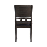 Amherst Walnut Dining Side Chair with PU Cushion Side Stretcher (Set of 2) - Ornate Home