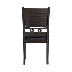 Amherst Walnut Dining Side Chair with PU Cushion Side Stretcher (Set of 2) - Ornate Home