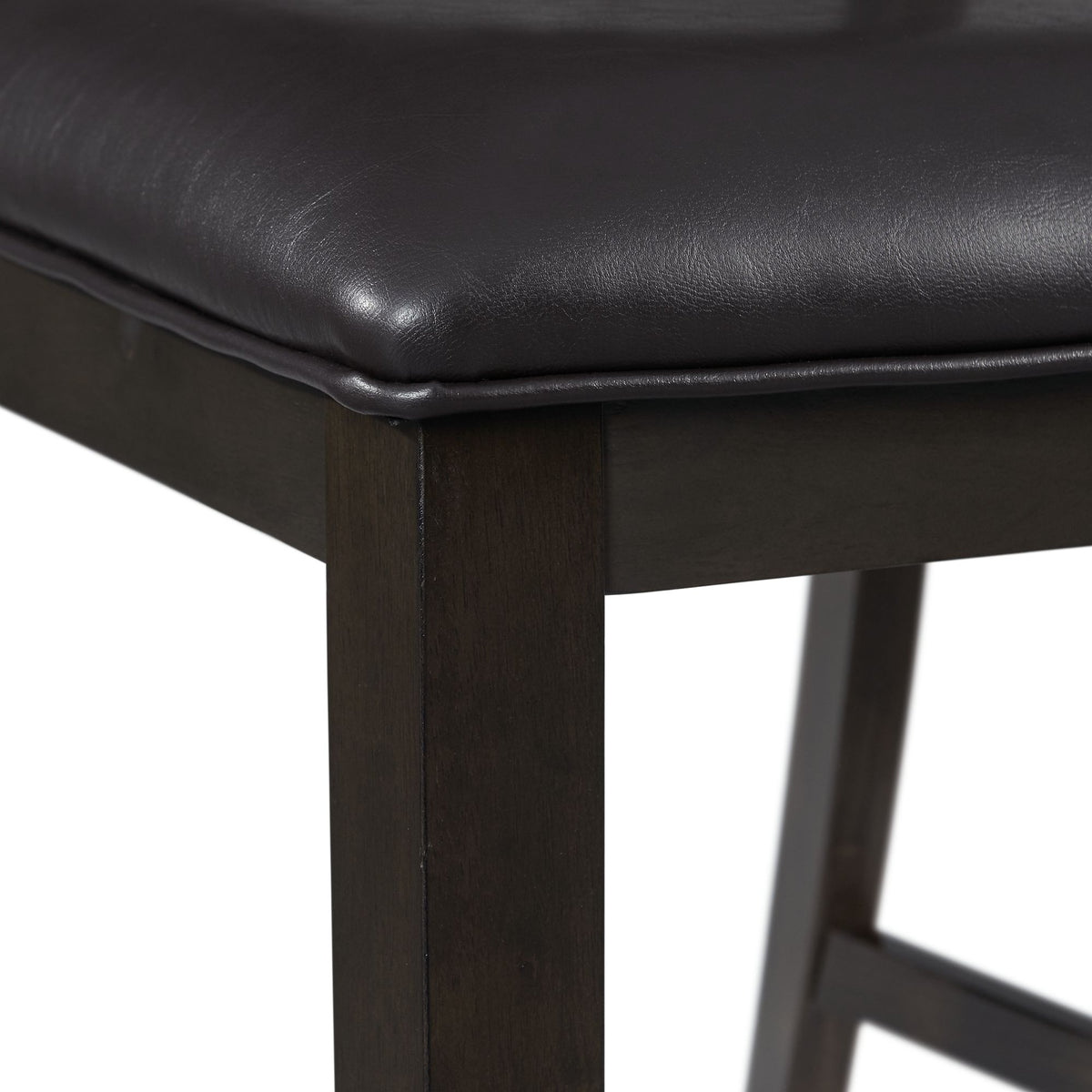 Amherst Walnut Dining Side Chair with PU Cushion Side Stretcher (Set of 2) - Ornate Home
