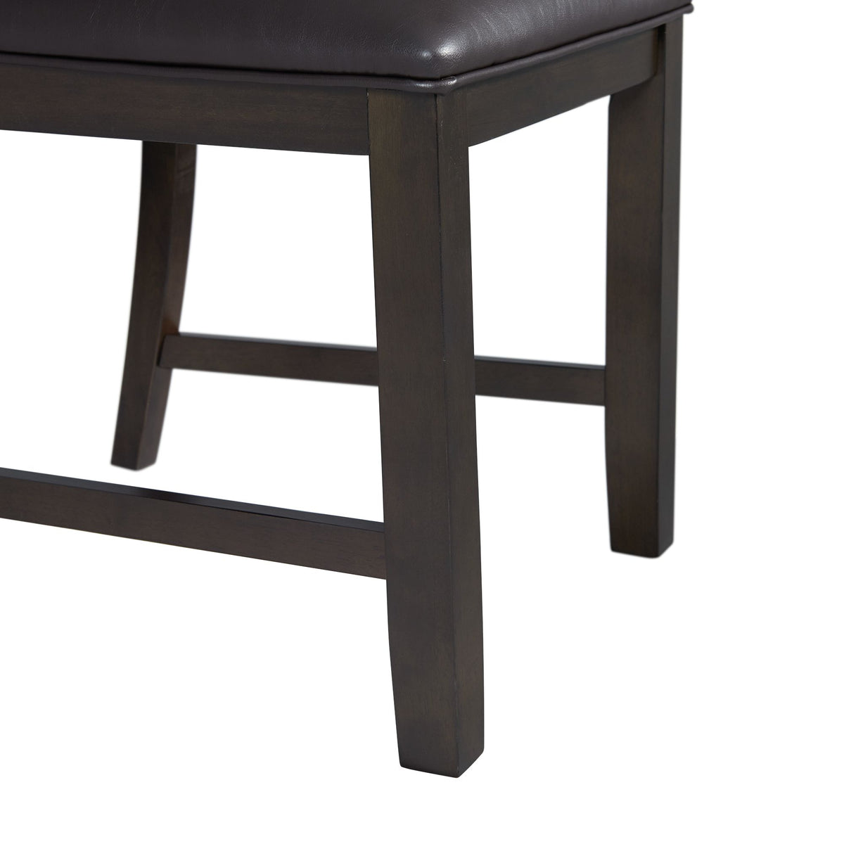 Amherst Walnut Dining Side Chair with PU Cushion Side Stretcher (Set of 2) - Ornate Home