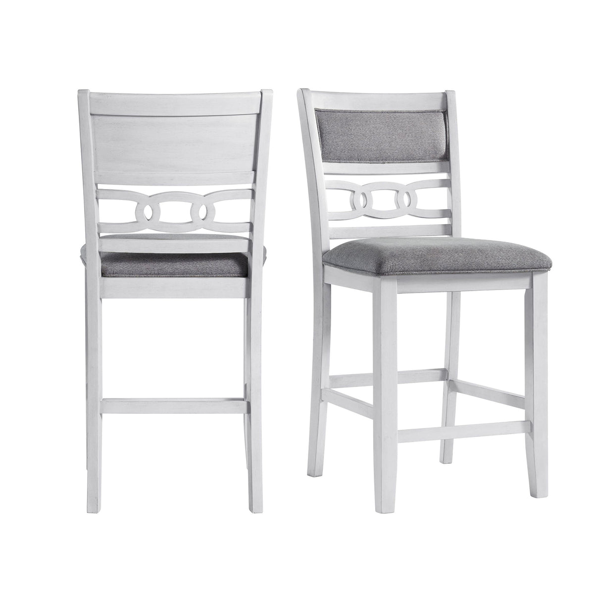 Amherst White Counter Side Chair with Fabric Cushion (Set of 2) - Ornate Home