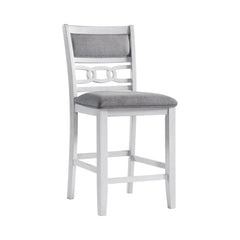 Amherst White Counter Side Chair with Fabric Cushion (Set of 2) - Ornate Home