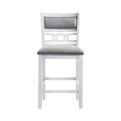 Amherst White Counter Side Chair with Fabric Cushion (Set of 2) - Ornate Home