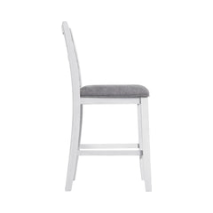 Amherst White Counter Side Chair with Fabric Cushion (Set of 2) - Ornate Home