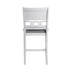 Amherst White Counter Side Chair with Fabric Cushion (Set of 2) - Ornate Home