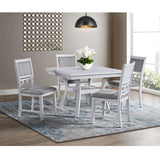 Amherst White Dining Side Chair with Fabric Cushion Side Stretcher (Set of 2) - Ornate Home