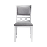 Amherst White Dining Side Chair with Fabric Cushion Side Stretcher (Set of 2) - Ornate Home