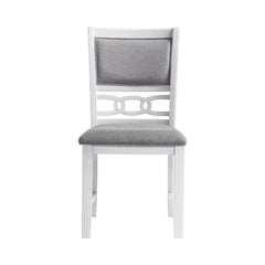 Amherst White Dining Side Chair with Fabric Cushion Side Stretcher (Set of 2) - Ornate Home