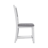Amherst White Dining Side Chair with Fabric Cushion Side Stretcher (Set of 2) - Ornate Home