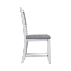 Amherst White Dining Side Chair with Fabric Cushion Side Stretcher (Set of 2) - Ornate Home