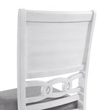 Amherst White Dining Side Chair with Fabric Cushion Side Stretcher (Set of 2) - Ornate Home