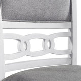 Amherst White Dining Side Chair with Fabric Cushion Side Stretcher (Set of 2) - Ornate Home