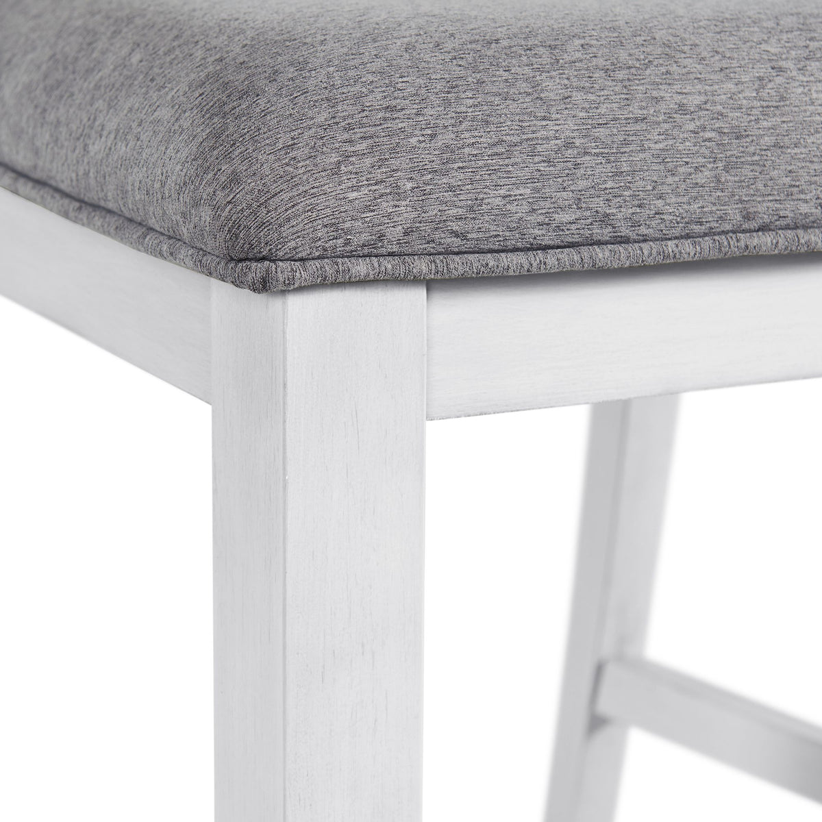 Amherst White Dining Side Chair with Fabric Cushion Side Stretcher (Set of 2) - Ornate Home