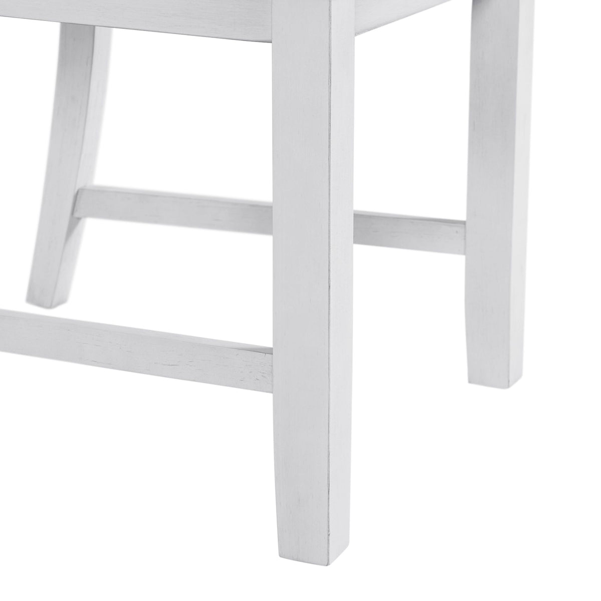 Amherst White Dining Side Chair with Fabric Cushion Side Stretcher (Set of 2) - Ornate Home