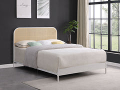 Amherst White Radio Weave Queen Bed - Ornate Home