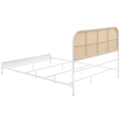 Amherst White Radio Weave Queen Bed - Ornate Home