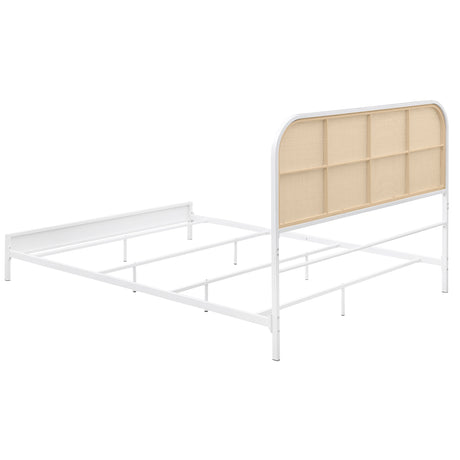 Amherst White Radio Weave Queen Bed - Ornate Home