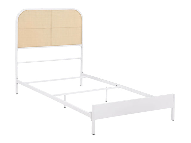 Amherst White Radio Weave Twin Bed - Ornate Home