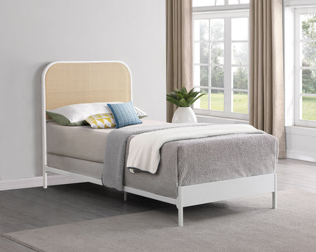 Amherst White Radio Weave Twin Bed - Ornate Home