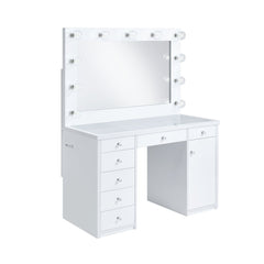 Amia White Vanity Set with Lightbulbs - Ornate Home