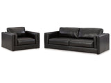Amiata Black Sofa and Oversized Chair - Ornate Home