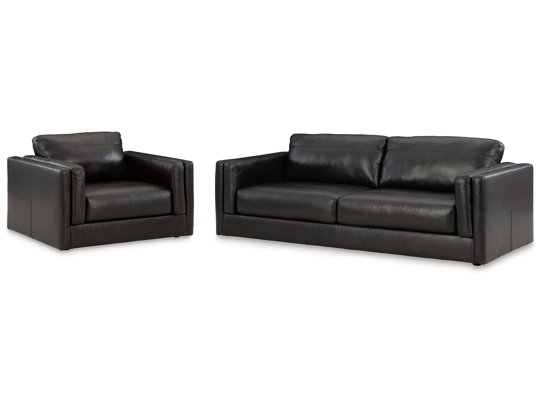 Amiata Black Sofa and Oversized Chair - Ornate Home