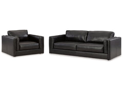 Amiata Black Sofa and Oversized Chair - Ornate Home