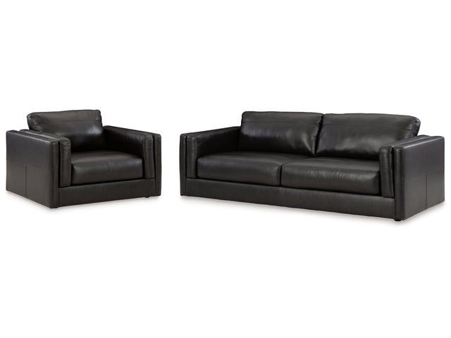 Amiata Black Sofa and Oversized Chair - Ornate Home