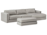 Amiata Glacier 2-Piece Sectional with Chaise and Ottoman (Online Special Price) - Ornate Home